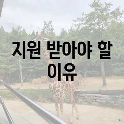 지원 받아야 할 이유