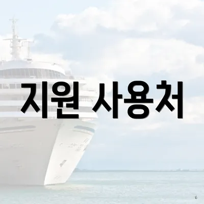 지원 사용처