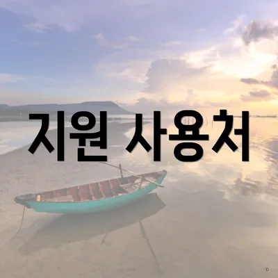 지원 사용처
