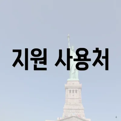 지원 사용처