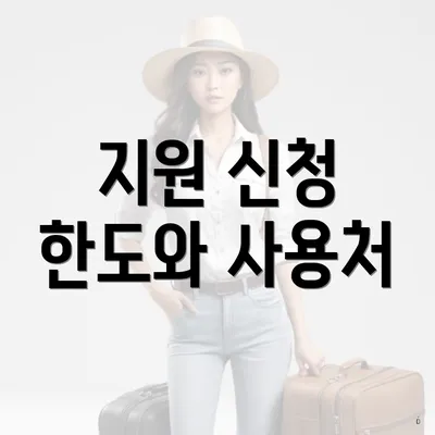 지원 신청 한도와 사용처