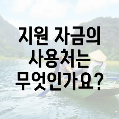 지원 자금의 사용처는 무엇인가요?