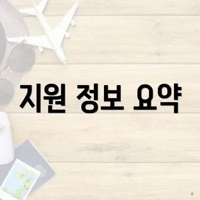지원 정보 요약