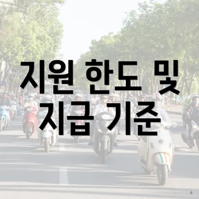 지원 한도 및 지급 기준