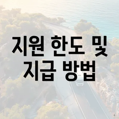 지원 한도 및 지급 방법