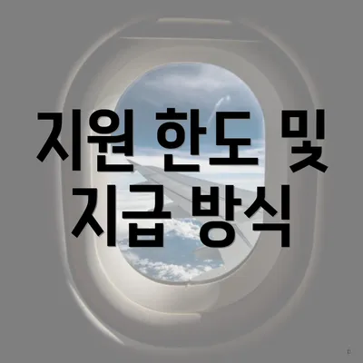 지원 한도 및 지급 방식