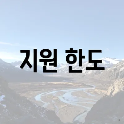 지원 한도