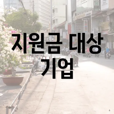 지원금 대상 기업