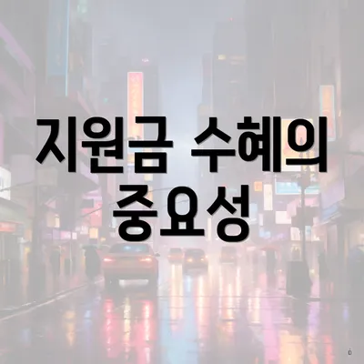 지원금 수혜의 중요성