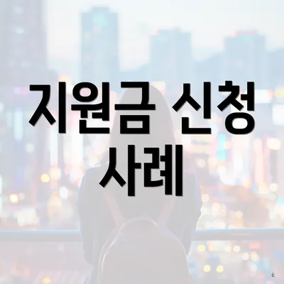 지원금 신청 사례