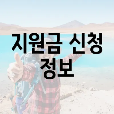 지원금 신청 정보