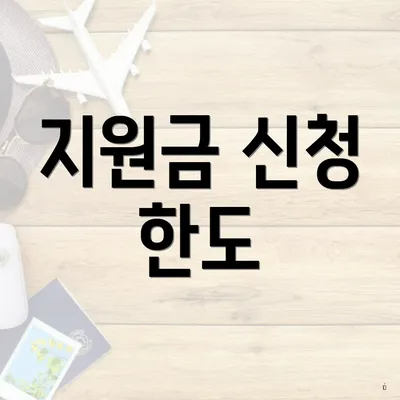 지원금 신청 한도