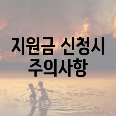 지원금 신청시 주의사항