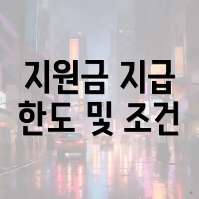지원금 지급 한도 및 조건