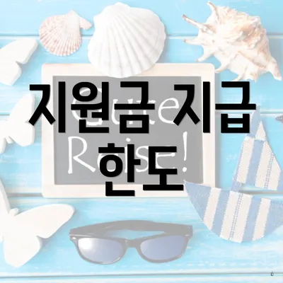지원금 지급 한도
