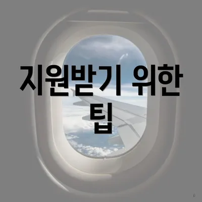 지원받기 위한 팁