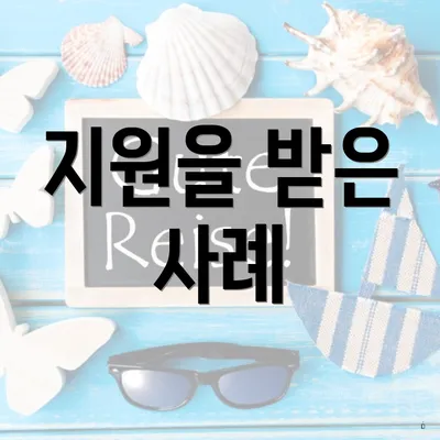 지원을 받은 사례