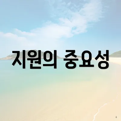 지원의 중요성
