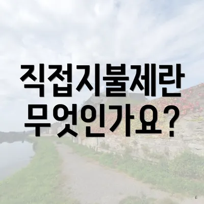 직접지불제란 무엇인가요?