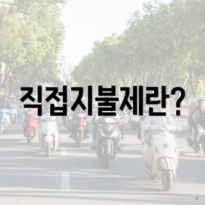직접지불제란?