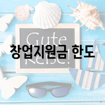 창업지원금 한도
