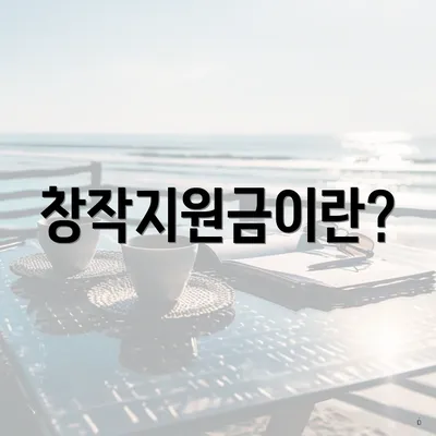 창작지원금이란?