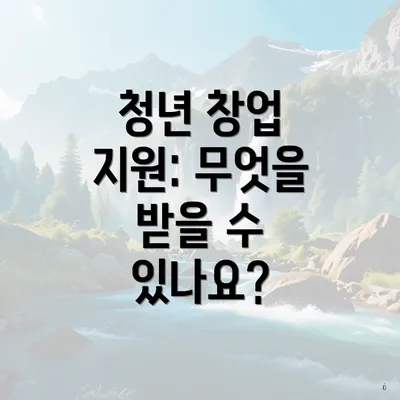 청년 창업 지원: 무엇을 받을 수 있나요?