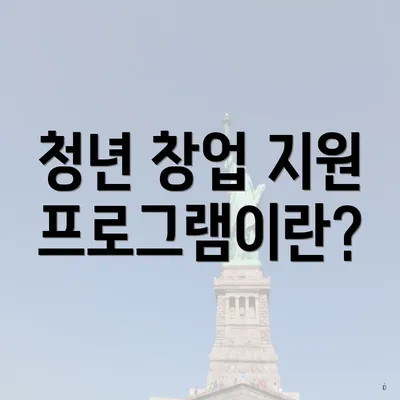 청년 창업 지원 프로그램이란?