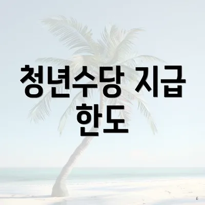 청년수당 지급 한도