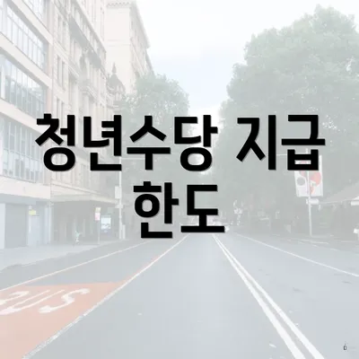 청년수당 지급 한도