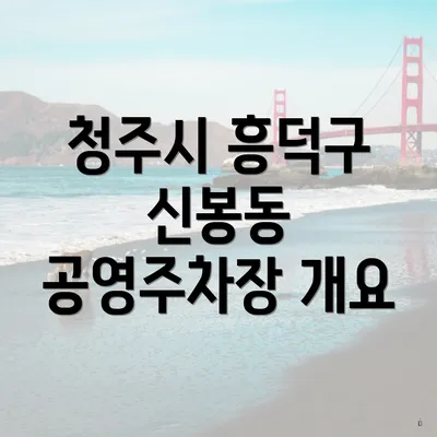 청주시 흥덕구 신봉동 공영주차장 개요