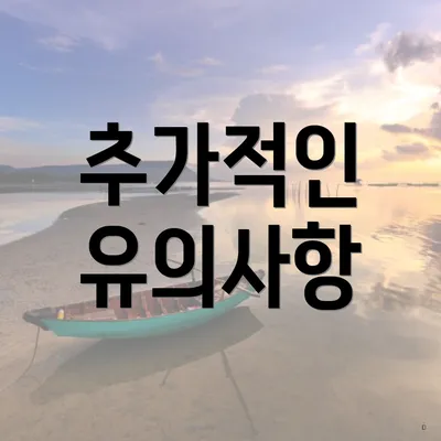 추가적인 유의사항