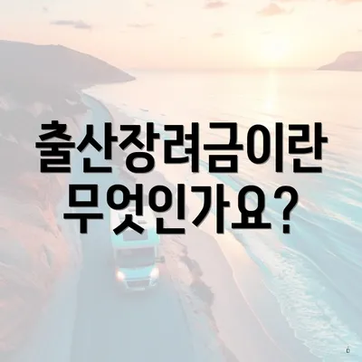 출산장려금이란 무엇인가요?