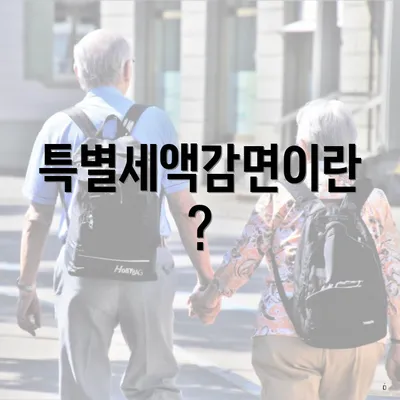 특별세액감면이란?