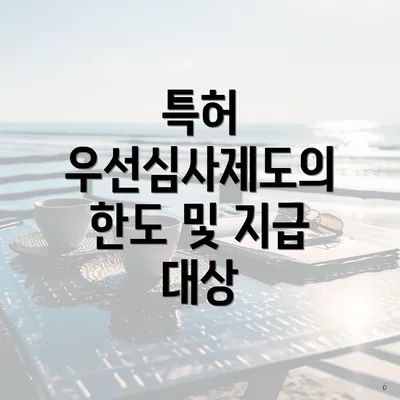 특허 우선심사제도의 한도 및 지급 대상