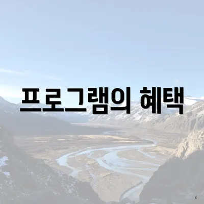 프로그램의 혜택