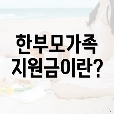 한부모가족 지원금이란?