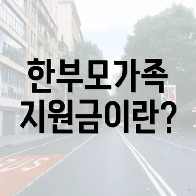 한부모가족 지원금이란?
