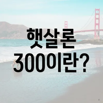 햇살론 300이란?