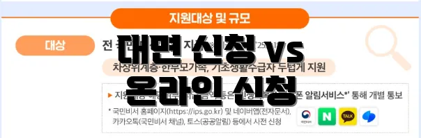 대면 신청 vs 온라인 신청