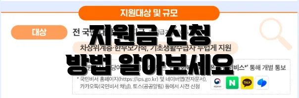 지원금 신청 방법 알아보세요