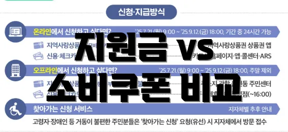 지원금 vs 소비쿠폰 비교