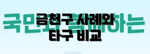 금천구 사례와 타구 비교