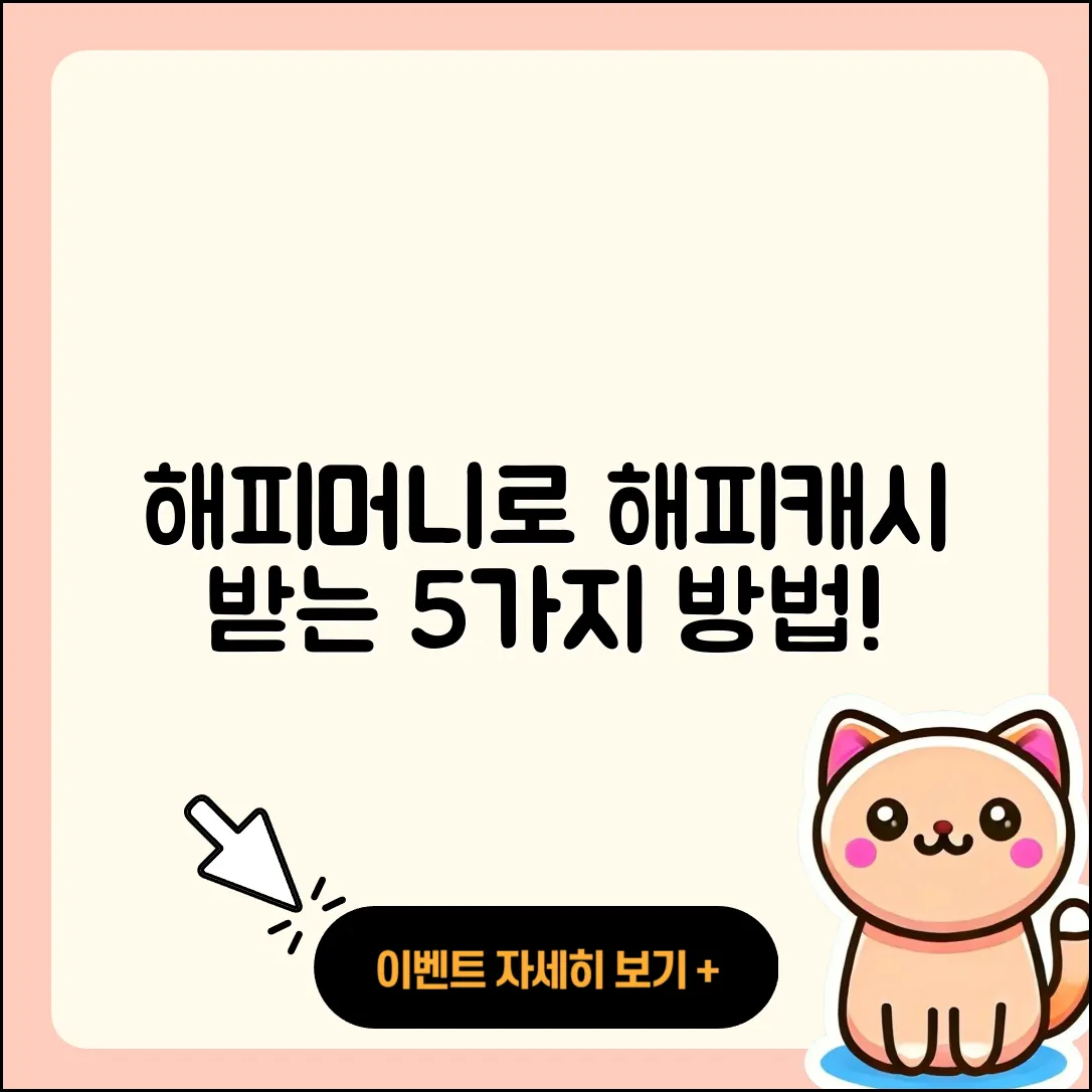 해피머니 문화상품권으로 해피캐시 충전하는 5가지 방법