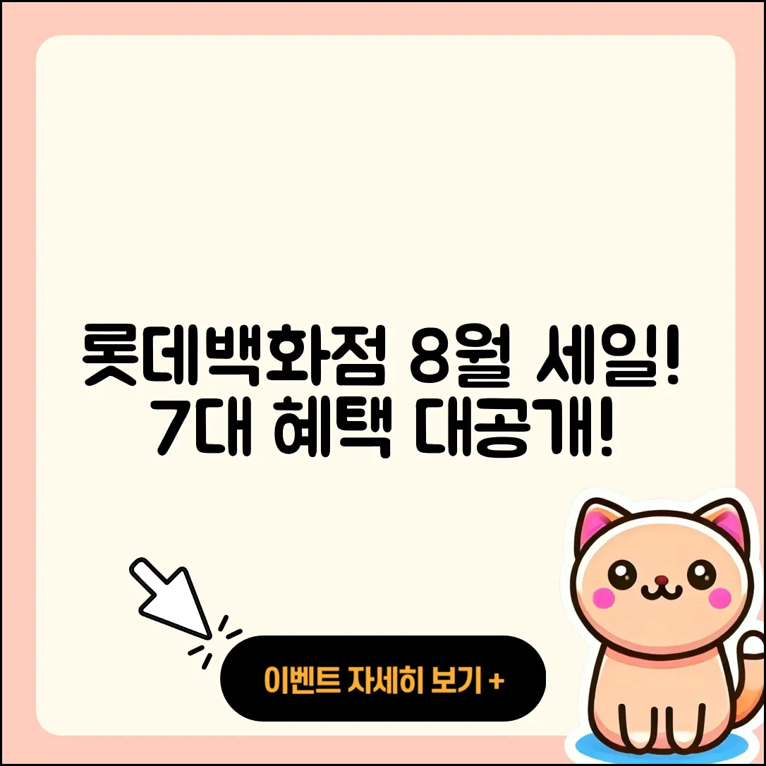 롯데백화점 8월 세일 행사 7가지 혜택!
