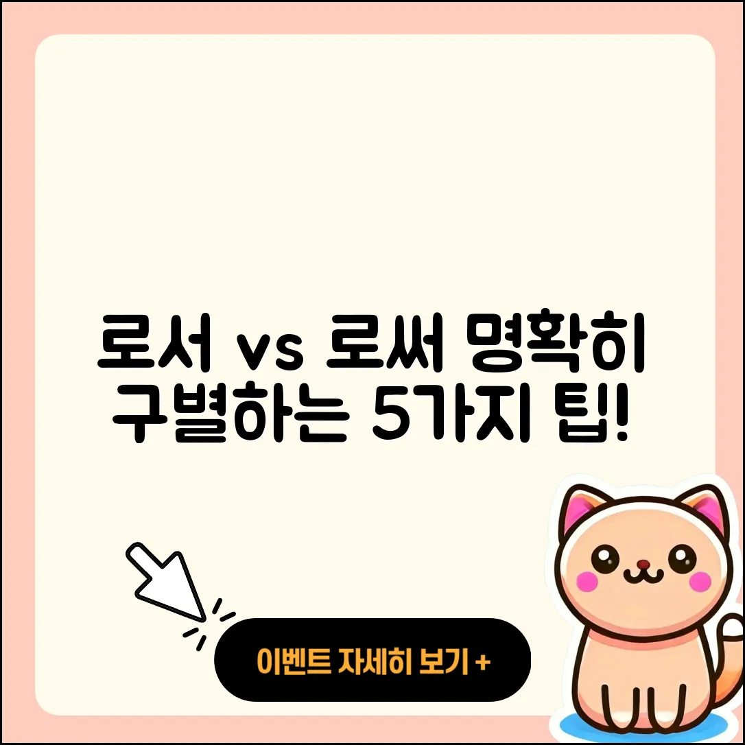 로서 로써 명확히 구별하는 5가지 방법