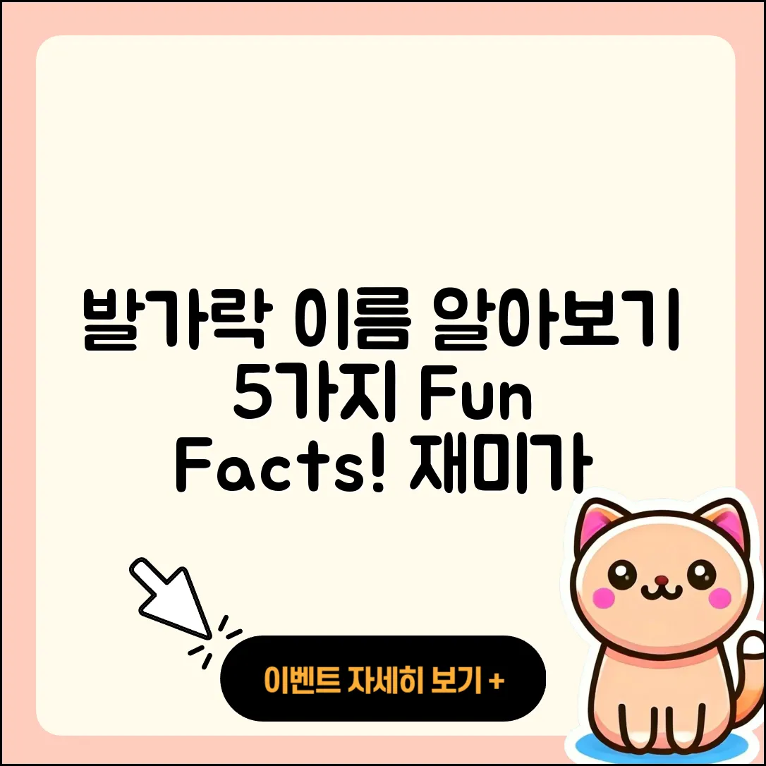 발가락 이름 알아보기, 5가지 재미있는 사실!