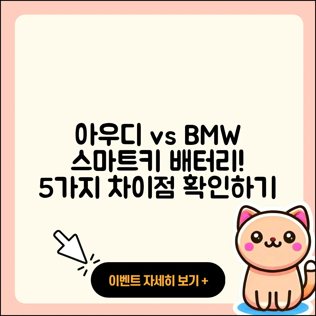 아우디 스마트키 배터리와 BMW 키 비교 5가지 차이점
