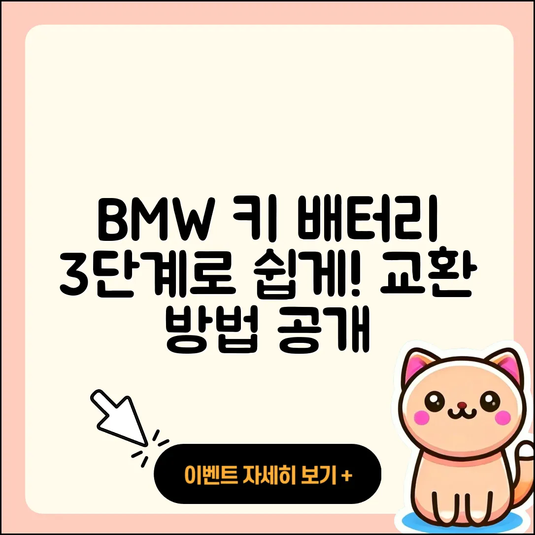 BMW 차키 배터리 교환 3단계 쉽게 하기