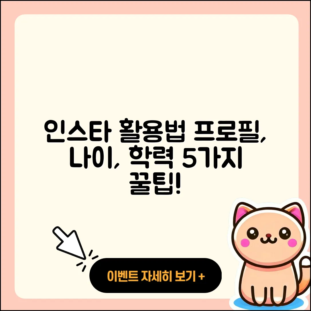 프로필 나이 학력 인스타 활용법 5가지